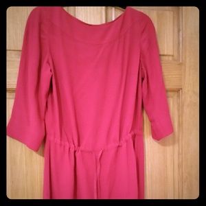 NWT J JILL size S raw silk Red Dress